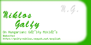 miklos galfy business card